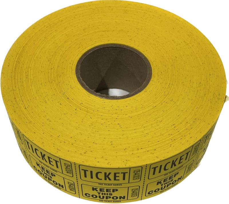 The Ticket Gurus-Raffle Tickets - 4 Yellow Rolls of 2000 Double Tickets- 8,000 Total 50/50 Raffle Tickets - Image 3